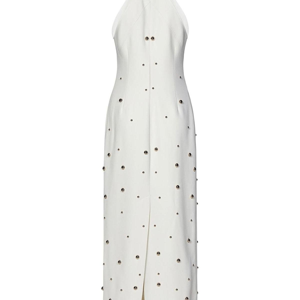 Elie Saab White Sleeveless Halter Gown